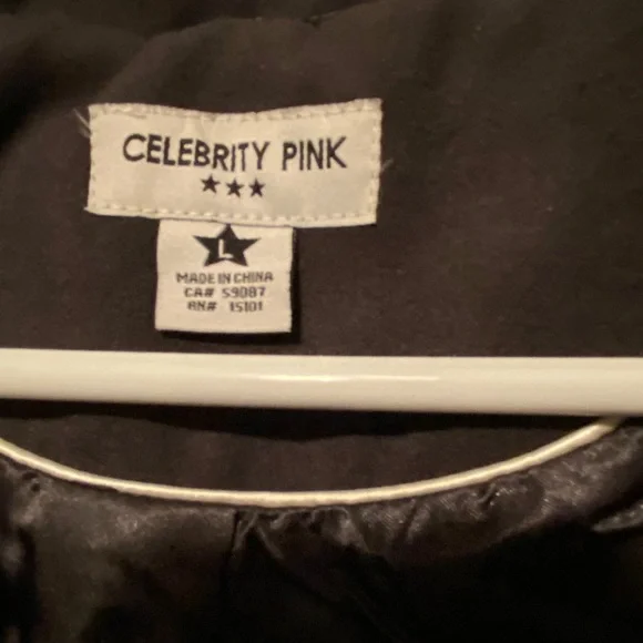 Celebrity Pink Color Block Coat With Detachable Sherpa Lined Fur Hood Like New - Picture 3 of 9